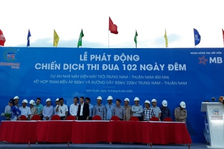 Trungnam Group tổ chức “Lễ phát động chiến dịch thi đua 102 ngày đêm”dự án Nhà máy điện mặt trời Trung Nam – Thuận Nam