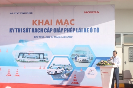 Khai mạc kỳ thi cấp GPLX ô tô đầu tiên tại Trung tâm đào tạo của Honda Việt Nam