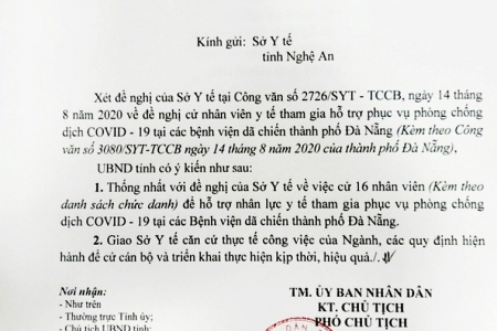 Nghệ An: Cử 16 nhân viên y tế “tiếp viện” cho Đà Đẵng chống Covid-19