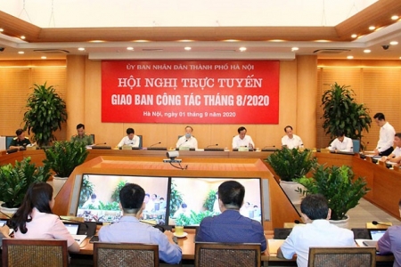 Hà Nội tổ chức hội nghị trực tuyến giao ban công tác tháng 8 và 8 tháng đầu năm 2020