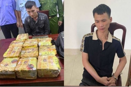 Nghệ An: Bắt 2 đối tượng vận chuyển 2 bánh heroin, 10 kg ma túy đá