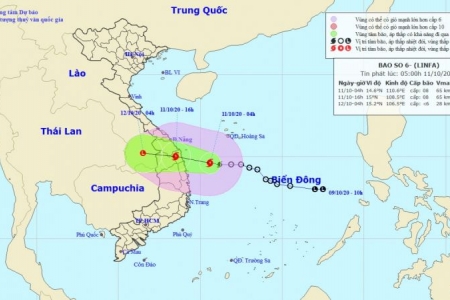 Bão số 6 đi vào đất liền trong 12 giờ tới