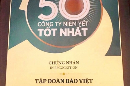 Bảo Việt: 8 năm liên tiếp dẫn đầu ngành bảo hiểm trong Top 50 công ty niêm yết tốt nhất