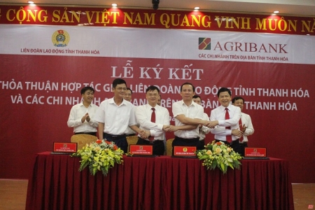 Các chi nhánh Agribank Thanh Hóa ký thỏa thuận hợp tác với LĐLĐ tỉnh Thanh Hóa