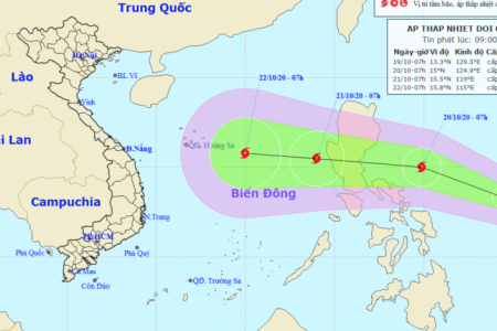 Tiếp tục xuất hiện áp thấp nhiệt đới gần Biển Đông