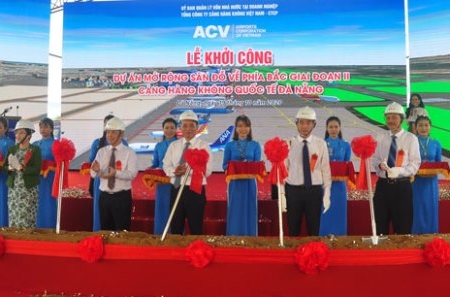 Khởi công dự án mở rộng sân đỗ máy bay cảng hàng không quốc tế Đà Nẵng