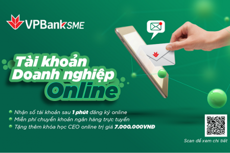 Mở tài khoản SME online chỉ trong 01 phút tại VPBank