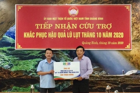 Tập đoàn CEO ủng hộ 500 triệu đồng cho Ủy ban Mặt trận Tổ quốc Việt Nam tỉnh Quảng Bình