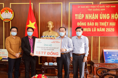 Tập đoàn Hưng Thịnh ủng hộ 3 tỷ đồng cho đồng bào thiệt hại do bão số 9 tại Quảng Nam, Quảng Ngãi