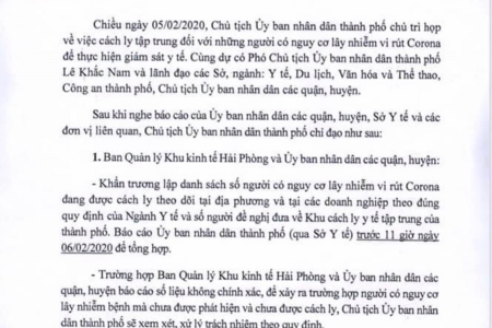 Hải Phòng: Xem xét trách nhiệm nếu để người có nguy cơ lây nhiễm bệnh mà chưa được phát hiện, cách ly theo quy định