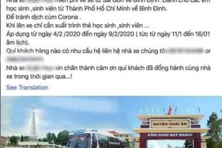 Nét đẹp của người dân miền đất võ: "Vé xe 0 đồng" cho sinh viên về quê tránh dịch nCoV