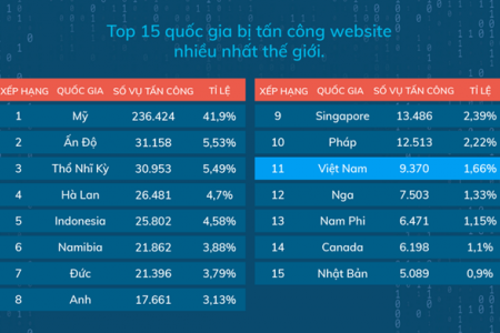 Hơn 9.300 website tại Việt Nam bị hacker tấn công trong năm 2019