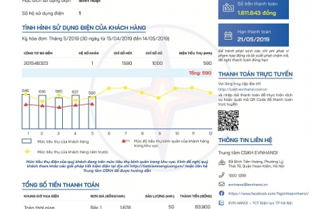 EVN ban hành mẫu hóa đơn điện tử và thông báo tiền điện mới