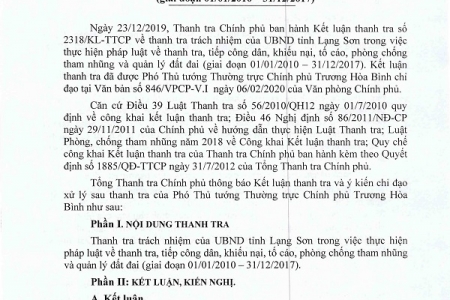 Thanh tra chỉ ra hàng loạt sai phạm tại tỉnh Lạng Sơn