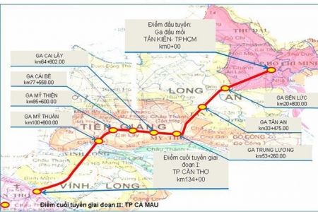 Đầu tư 10 tỉ USD xây dựng tuyến đường sắt TP.Hồ Chí Minh - Cần Thơ