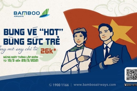 Thêm ưu đãi vé bay “khủng” mừng tháng Thanh niên từ Bamboo Airways