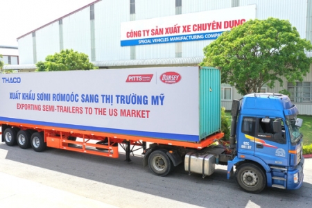 Thaco đẩy mạnh xuất khẩu sơmi rơmoóc sang Mỹ