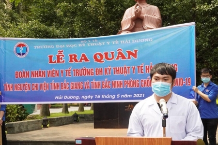 Hải Dương: 267 sinh viên Đại học Kỹ thuật Y tế Hải Dương lên đường chi viện cho tỉnh Bắc Giang, Bắc Ninh chống dịch