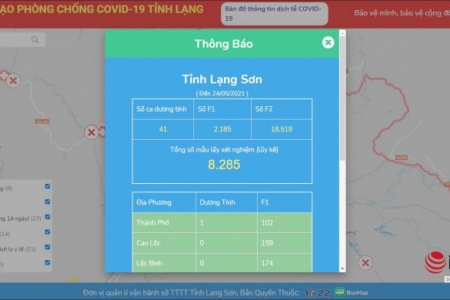 Lạng Sơn: Ra mắt bản đồ Covid-19 theo dõi tình hình dịch