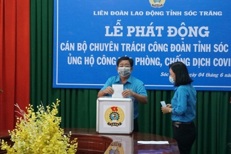 Sóc Trăng: Phát động cán bộ Công đoàn chuyên trách ủng hộ phòng, chống dịch COVID-19