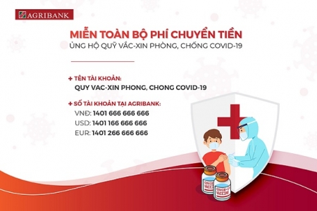 Công bố tài khoản tiếp nhận ủng hộ Quỹ vắc - xin phòng, chống Covid-19 tại Agribank