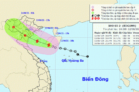 Áp thấp nhiệt đới mạnh thành bão số 2, hướng vào Hải Phòng - Nghệ An