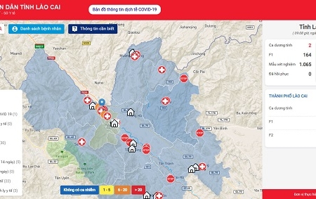 Lào Cai ra mắt Bản đồ thông tin dịch tễ Covid-19