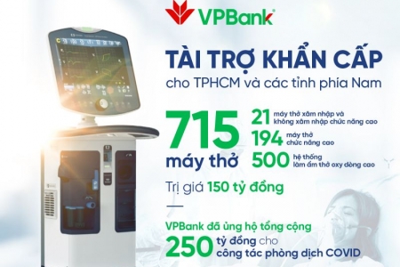 VPBank hỗ trợ gấp 715 máy hỗ trợ hô hấp hiện đại cho các tỉnh, thành phía Nam