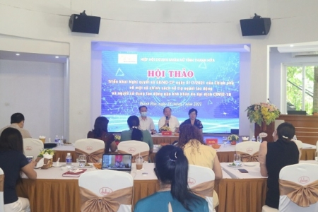 Thanh Hóa: Hội thảo về chính sách hỗ trợ người lao động và người sử dụng lao động gặp khó khăn do đại dịch Covid-19