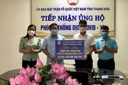 MEDLATEC Group ủng hộ Thanh Hóa 1.000 xét nghiệm nhanh kháng nguyên SARS-CoV-2