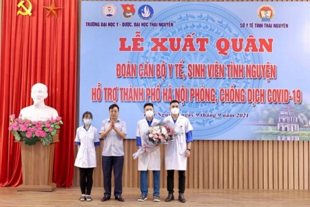 Thái Nguyên: Gần 200 tình nguyện viên lên đường đến Hà Nội hỗ trợ chống dịch Covid-19