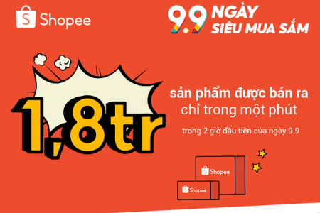 1,8 triệu sản phẩm đã được bán ra chỉ trong vòng một phút trên Shopee