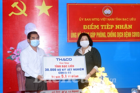 Bạc Liêu: Tiếp nhận ủng hộ, đóng góp phòng chống dịch Covid-19