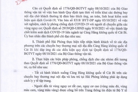 Hải Phòng: Hành khách xuống Cảng hàng không quốc tế Cát Bi không phải cách ly tập trung