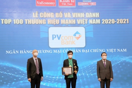 PVcomBank được vinh danh Top 100 thương hiệu mạnh Việt Nam năm 2020 – 2021