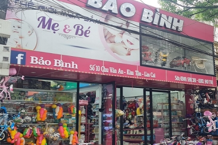 Cửa hàng Mẹ và bé Bảo Bình Shop: Bán sản phẩm không tem nhãn phụ, mập mờ về nguồn gốc?