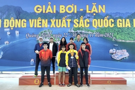 Đoàn Phú Thọ kết thúc Giải Bơi - Lặn các VĐV xuất sắc Quốc gia năm 2021 với 5 huy chương các loại