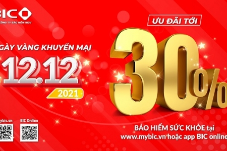 Ngày vàng 12.12: BIC giảm tới 30% phí bảo hiểm sức khỏe trực tuyến