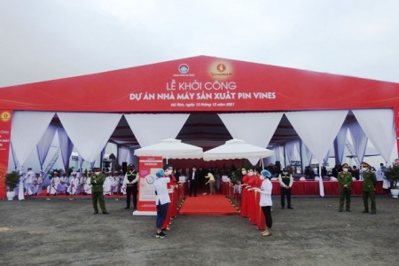 Vingroup khởi công nhà máy sản xuất Pin VinES tại Hà Tĩnh