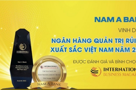 Nam A Bank nhận giải thưởng quốc tế về Ngân hàng quản trị rủi ro xuất sắc Việt Nam năm 2021