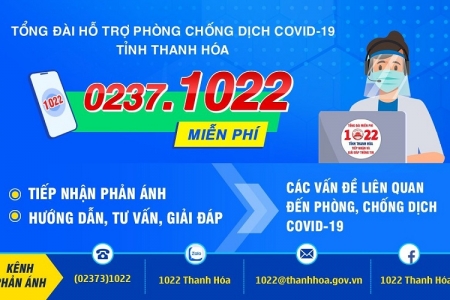 Thanh Hóa: Tổng đài 1022 tư vấn chăm sóc bệnh nhân Covid-19 sẽ không từ chối cuộc gọi nào của người dân