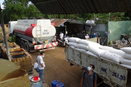 Công an tỉnh Bà Rịa-Vũng Tàu triệt phá cơ sở nấu dầu DO giả