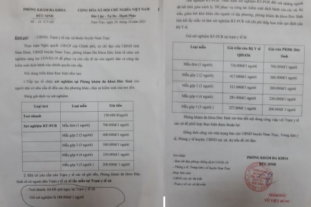 Đi tìm nguyên nhân giá dịch vụ xét nghiệm ở Nam Trực cao hơn nhiều so với quy định