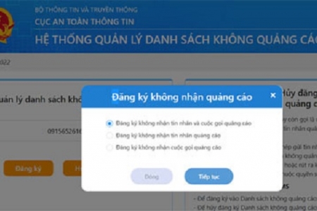 Bổ sung 02 hình thức đăng ký/ hủy đăng ký đối với danh sách không quảng cáo