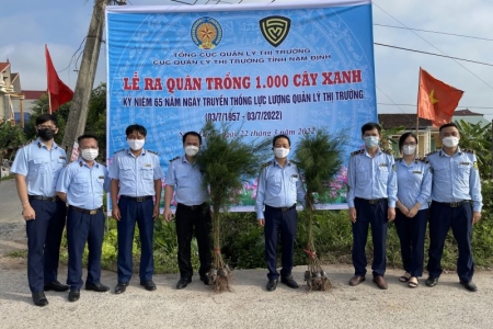 Cục Quản lý thị trường Nam Định trồng 1.000 cây xanh - “Đời đời nhớ ơn Bác Hồ”