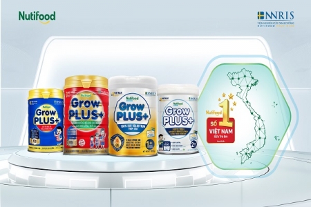 Nutifood GrowPLUS+ 3 năm liên tiếp giữ vững vị thế sữa trẻ em số 1 tại Việt Nam