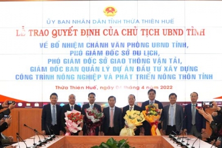 Thừa Thiên Huế bổ nhiệm nhiều cán bộ lãnh đạo cấp sở, ngành địa phương