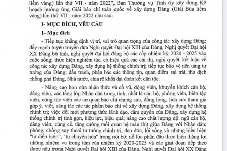 Thái Bình hưởng ứng giải báo chí toàn quốc về xây dựng Đảng - Giải búa liềm vàng lần thứ VII năm 2022