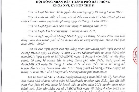 Hải Phòng điều chỉnh một số nội dung liên quan đến kế hoạch đầu tư công năm 2021 và 2022