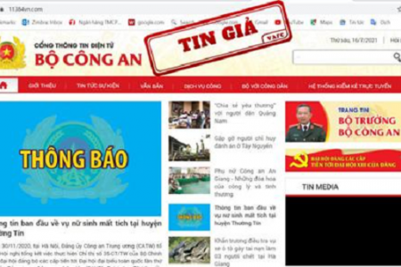 Cảnh báo giả mạo website của Bộ Công an để lừa đảo